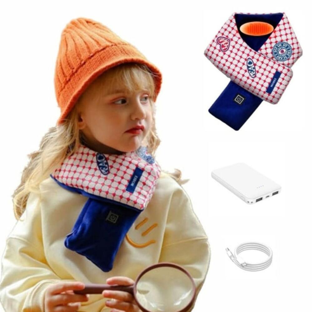 Unisex Kids Scarf Heated Scarf Rechargeable With Battery for Winter Pink S30